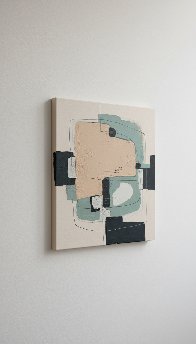 Original Abstract Canvas With Textured Layers